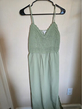 Derek Heart Crochet Bodice Maxi Dress